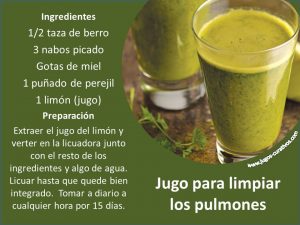 jugo para limpiar los pulmones